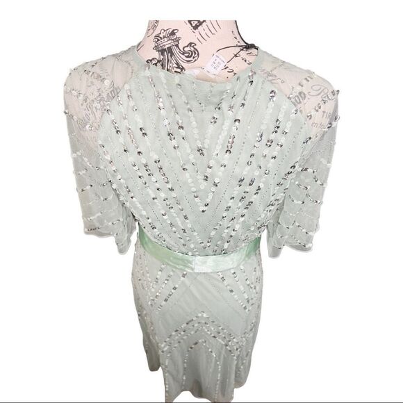 Frock and Frill embellished midi dress in sage green - Picture 6 of 10